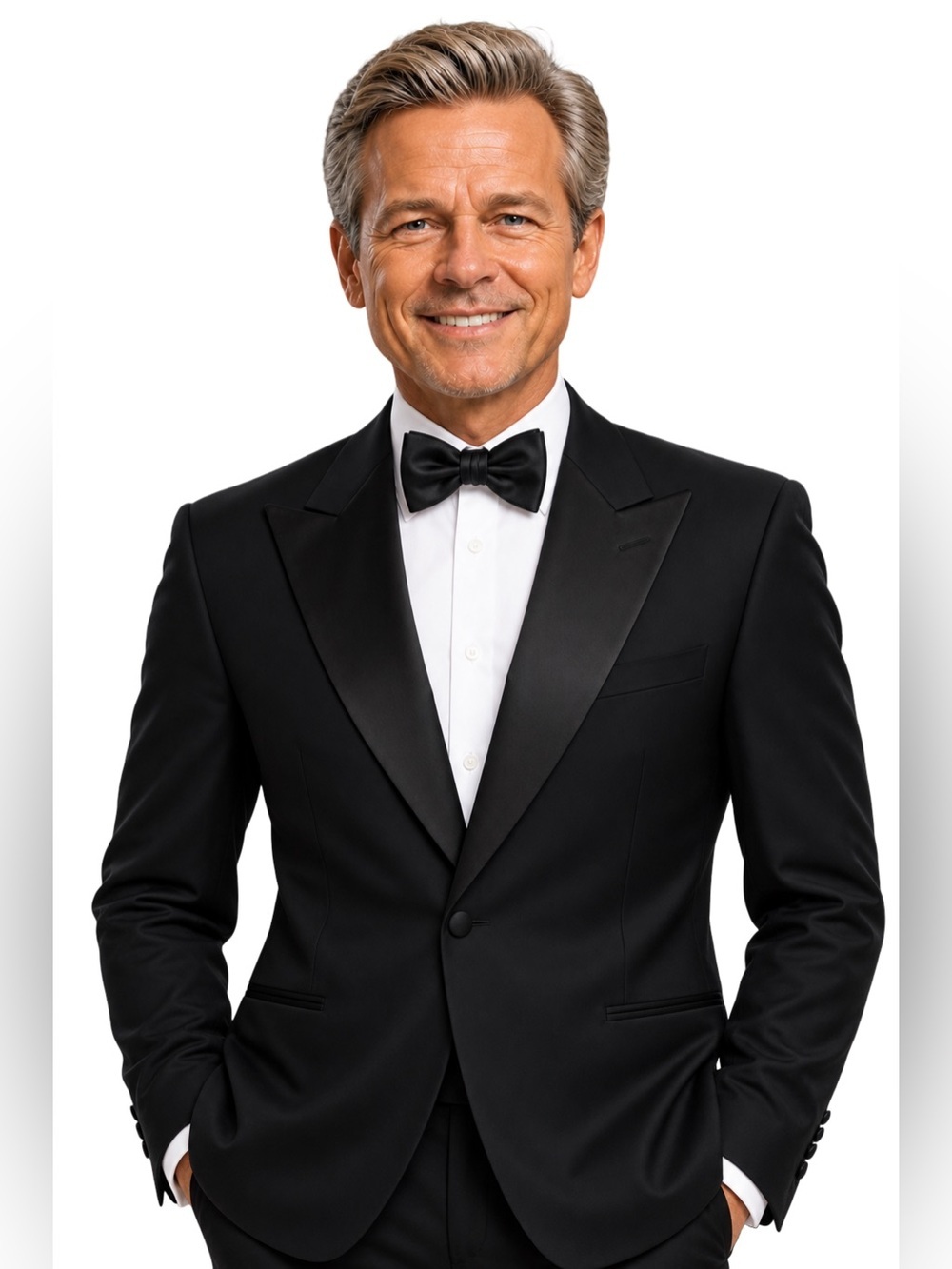 BOSS Men’s Black Tuxedo | Straight-Button | Classic Formal | Wool Blend | 40R
